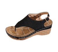 Zapatos de verano para mujer 2026 Comercio en el extranjero tallas grandes/novedades de verano Sandalias de dedo en el extranjero Estilo Casual con Elegante Comodidad Sandalias negras, Negro , 37 EU