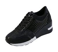 Zapatos de verano para mujer cómodos 2026 zapatos de moda para mujer, zapatillas de deporte doradas con cremallera de plataforma entrenador con cordones Tenis para mujer, elegantes, transpirables