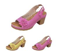 Zapatos de verano para mujer con tacón, elegantes sandalias para mujer con tacón de bloque, sandalias de boca de pescado, sandalias romanas para mujer, sandalias romanas, transpirables, sandalias de