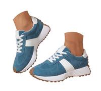 Zapatos de verano para mujer de ante con suela de goma, zapatos deportivos informales con suela gruesa, versátiles, de refuerzo de altura, zapatos casuales modernos para mujer, zapatos de salud para