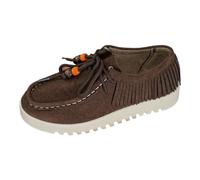 Zapatos de verano para mujer, de ante, de plataforma plana, ortopédicos, punta redonda, zapatos de salud para mujer, marrón, 41 EU