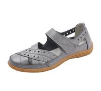 Zapatos de verano para mujer ortopédica sandalias ortopédicas cómodas transpirables cerradas senderismo cuero antideslizante ligero suela suave playa verano tamaño 35-46, gris, 44 EU