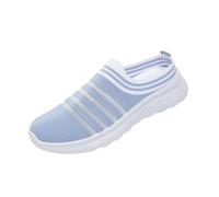 Zapatos de verano transpirables y cómodos con suela suave, inserciones de malla en ajuste de gran tamaño, azul, 37 EU