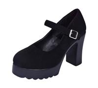 Zapatos de Vestir de tacón con Tira al Tobillo y Punta Redonda sólida para Oktoberfest para Mujer.
