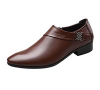 Zapatos de vestir formales con correa de monje para hombre, con una sola hebilla, puntera puntiaguda, zapatos Oxford de negocios, zapatos de boda y oficina, zapatos de tacón bajo, mocasines cómodos y