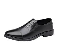 Zapatos de vestir minimalistas sin cordones para hombre, elegantes mocasines formales con refuerzos elásticos para oficina de negocios y eventos nocturnos, Black, 42 1/3 EU