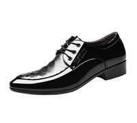 Zapatos de vestir para hombre, con cordones, zapatos de vestir formales de charol, zapatos clásicos Oxford, zapatos formales de cuero de negocios, elegantes zapatos de fiesta de noche para hombre,