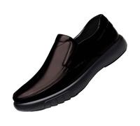 Zapatos de vestir para hombre, forrados de cuero, zapatos Oxford formales, sin cordones, puntera redonda, zapatos de negocios, zapatos urbanos, elegantes, ligeros, cómodos, para conducir, mocasines