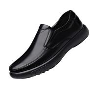 Zapatos de vestir para hombre, forrados de cuero, zapatos Oxford formales, sin cordones, puntera redonda, zapatos de negocios, zapatos urbanos, elegantes, ligeros, cómodos, para conducir, mocasines
