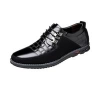 Zapatos de vestir para hombre, zapatos formales de negocios del Reino Unido, zapatos Oxford Derbys con parte inferior plana, zapatos de conducción y caminar, antideslizantes, de piel sintética