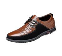 Zapatos de vestir para hombre, zapatos formales de negocios del Reino Unido, zapatos Oxford Derbys con parte inferior plana, zapatos de conducción y caminar, antideslizantes, de piel sintética