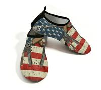 Zapatos deportivos acuáticos para hombre y mujer, de secado rápido, para playa, natación, bandera estadounidense, arte, patriota, bandera de Estados Unidos, sin cordones, calcetines acuáticos para