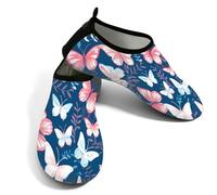 Zapatos deportivos acuáticos para hombre y mujer, de secado rápido, para playa, natación, mariposa, rosa, azul, pintura de tinta, sin cordones, calcetines acuáticos para senderismo, surf, yoga, Dream
