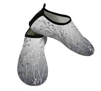Zapatos deportivos acuáticos para hombre y mujer, de secado rápido, para playa, natación, silueta, blanco, rama gris, degradado, varios sin cordones, calcetines acuáticos para senderismo, surf, yoga