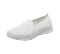 Zapatos Deportivos Blanco para Mujer Zapatillas de Deporte Casual de Fondo Plano Cuñas Transpirables Zapatos Casual de Mujer Doctor Botas S Cremallera, Color blanco., 38 EU