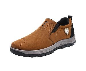 Zapatos deportivos casuales de gamuza de color puro para hombre en primavera y otoño, estante de zapatillas para hombres 50, Brown, 39.5 EU
