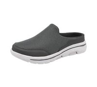 Zapatos deportivos casuales para hombre, ligeros, sin espalda, para caminar, gris oscuro, 38 2/3 EU