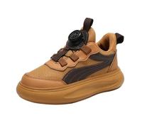 Zapatos deportivos casuales para niños, primavera, verano y otoño, malla transpirable, hebilla giratoria, ajustables, talla M y grande, zapatos deportivos casuales para niños pequeños 10, Brown, 30 EU