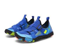 Zapatos deportivos con suela de goma para niñas, suela flexible y suave, transpirable, con cordones, ligeros, cómodos, zapatos planos para caminar al aire libre, azul celeste, 33 EU
