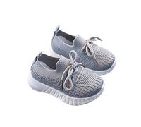 Zapatos Deportivos de Malla para Bebés Niños y Niñas con Antideslizante para los Primeros Pasos y Caminar (Grey, 8.5-9 Years)