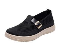 Zapatos deportivos de malla para mujer, ligeros, antideslizantes, acolchados, de punto, de ajuste ancho, para caminar, correr, gimnasio, tenis sin cordones, para correr, ir al gimnasio, a la moda