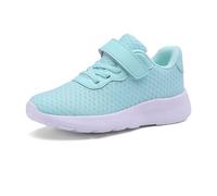 Zapatos deportivos de moda de otoño para niñas, planos, de suela gruesa, ligeros, antideslizantes, con cordones, fáciles de usar, parte superior de malla, transpirables y (Light Green, 32 Big Kids)
