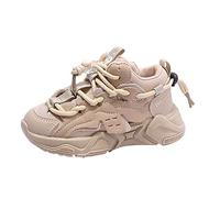 Zapatos deportivos de moda para niños y niñas, suela gruesa, no cómodos, elásticos y de color sólido, cómodos al aire libre, para niños y niñas de 12 años, White, 25 EU