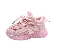 Zapatos deportivos de moda para niños y niñas, suela gruesa, no cómodos, elásticos y de color sólido, cómodos al aire libre, para niños y niñas de 12 años, Red, 25 EU