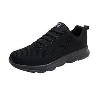 Zapatos deportivos de moda transpirables ligeros con cordones para correr, cómodos, para hombre, talla 11, Black, 42.5 EU
