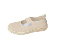 Zapatos deportivos de punto transpirables para mujer, ligeros y cómodos, disponibles en una variedad de colores. Zapatos planos para mujer, talla 12 W, beige, 37 EU