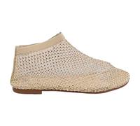 Zapatos deportivos de verano para mujer, con red de pesca, sandalias planas ahuecadas, botas cortas de lona para mujer, zapatos casuales, Gold, 40.5 EU