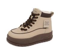 Zapatos deportivos gruesos de invierno para mujer, con forro polar de felpa, cálidos, elegantes, para caminar, nieve, viajes, regalos, Caqui, 38.5 EU