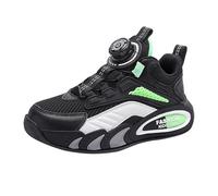 Zapatos deportivos gruesos para niños y niñas, para primavera, verano y otoño, malla transpirable, con hebilla giratoria, ajustables, talla mediana y grande, zapatos deportivos gruesos para niños y