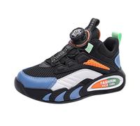 Zapatos deportivos gruesos para niños y niñas, para primavera, verano y otoño, malla transpirable, hebilla giratoria, ajustable, talla 8, Orange, 13 UK Child