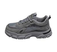 Zapatos deportivos informales para hombre, primavera, verano, otoño e invierno, de malla, transpirable, a la moda, gruesos, no laborales, talla 11, gris, 7.5 UK 3X-Narrow