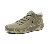 Zapatos Deportivos Ligeros y Transpirables para Hombre Zapatos Casuales para Hombre, Botas de Nieve de caña Alta, Botas Senderismo Antideslizantes Uso Diario, Botines Moda con tacón Plano (Khaki, 41)