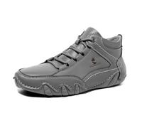Zapatos Deportivos Ligeros y Transpirables para Hombre Zapatos Casuales para Hombre, Botas de Nieve de caña Alta, Botas Senderismo Antideslizantes Uso Diario, Botines Moda con tacón Plano (Grey, 44)