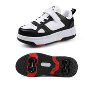 Zapatos Deportivos Monopatín Gimnasia Al Aire Libre Zapatillas Zapatos Casuales 2 En 1 Multifuncional con Ruedas Zapatos De Skate para Adultos Jóvenes(1,35 EU)