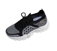 Zapatos deportivos para adultos sin atar, cómodos, ligeros, sin cordones, para uso diario, con cordones para mujer, gris, 38.5 EU