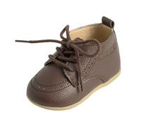 Zapatos Deportivos para Bebé de Temporada Primavera Otoño Calzado Infantil Cómodo Estilo Británico Primeros Pasos (Brown, 22 Toddler)