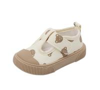 Zapatos deportivos para bebés y niños pequeños con recortes en T y correa en T, antideslizantes, ligeros, para primeros pasos, de 0 a 6 años, beige, 23 EU
