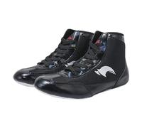 Zapatos deportivos para hombre 13, zapatos de boxeo de caña alta, zapatos de lucha libre, botas largas, zapatos de boxeo, zapatos de entrenamiento de competición, cordones para hombre, Black, 44 EU