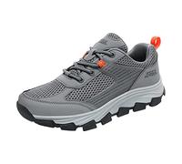 Zapatos deportivos para hombre, color sólido, a la moda, verano, nuevo patrón, malla, transpirable, cómodo y no para montañismo, estante para tenis para hombre, gris oscuro, 8.5 UK 3X-Narrow