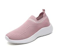 Zapatos deportivos para mujer, para correr, con tejido de mosca, cómodos, de malla, estribo de un pie, parte inferior suave, zapatos deportivos para mujer, Pink, 38.5 EU