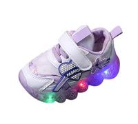 Zapatos deportivos para niñas y niños, primavera, verano y otoño, para niños pequeños y medianos, zapatos deportivos casuales con luz intermitente, talla 2, Purple, 22 EU