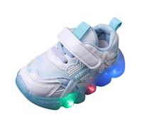 Zapatos deportivos para niñas y niños, primavera, verano y otoño, para niños pequeños y medianos, zapatos deportivos casuales con luz intermitente, talla 2, Blue, 28 EU