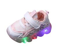 Zapatos deportivos para niñas y niños, primavera, verano y otoño, para niños pequeños y medianos, zapatos deportivos casuales con luz intermitente, talla 2, Pink, 24 EU