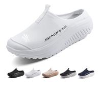 Zapatos deportivos transpirables para mujer, ligeros, cómodos, con soporte de arco, zapatos ortopédicos para mujer, plataforma de punto, zapatos para caminar, White, 38 EU