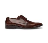 Zapatos Derby formales con cordones pulidos de alto brillo marrón tostado para hombre, Tan, 40 2/3 EU