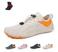 Zapatos Descalzos Glyde Haven, Zapatillas de Deporte Glydefootwear Strength & Grip, Zapatos Descalzos Antideslizantes con Punta Ancha, Unisex for Parejas(Off-White,40 EU)